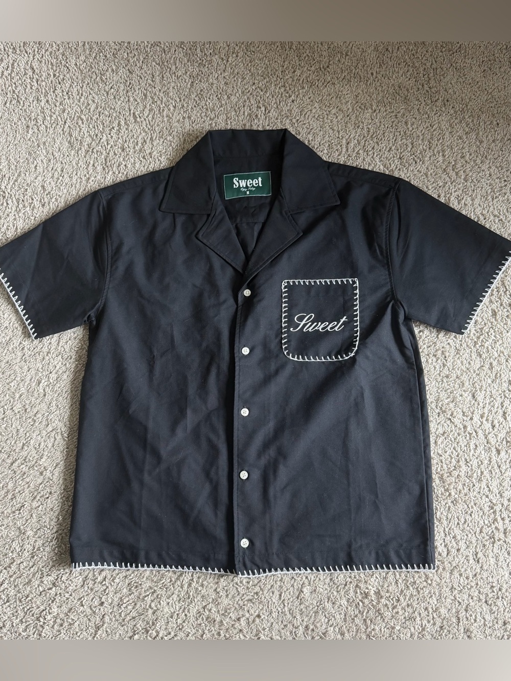 RARE Sweet Hat Company Short Sleeve Button Up Oxford Shirt